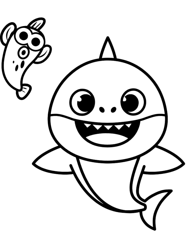 Desenho Baby Shark Para Colorir